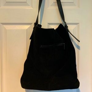 NWT black soft suede tote